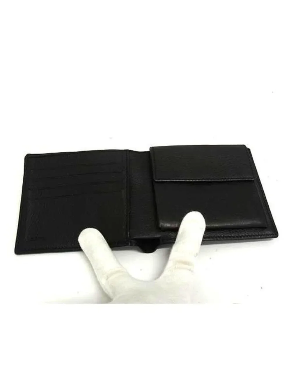 Loewe Bifold Wallet Anagram Coin Bordeaux Black Leather